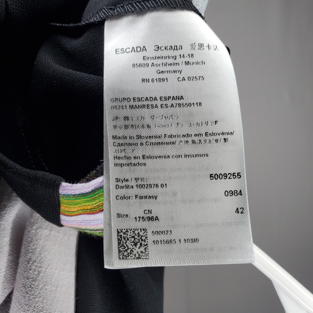 Escada Dress 42 Medium Multicolor Panel Sheath Designer Office Career Vtg Y2K - Picture 8 of 8